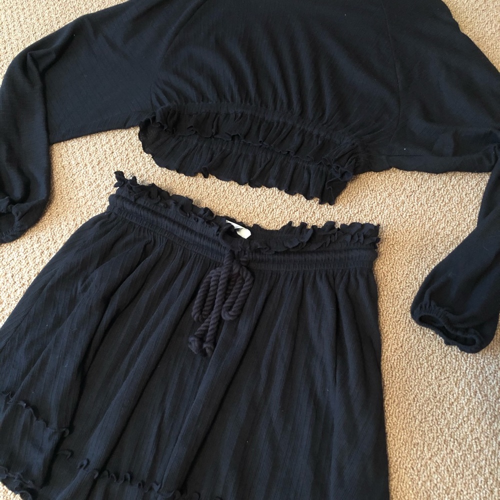 Free People Black Two-Piece Skirt Set - Picture 2 of 11